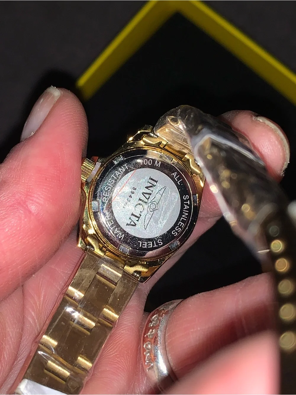 Invicta Gold-Tone Women's Bracelet Watch with Black Dial
